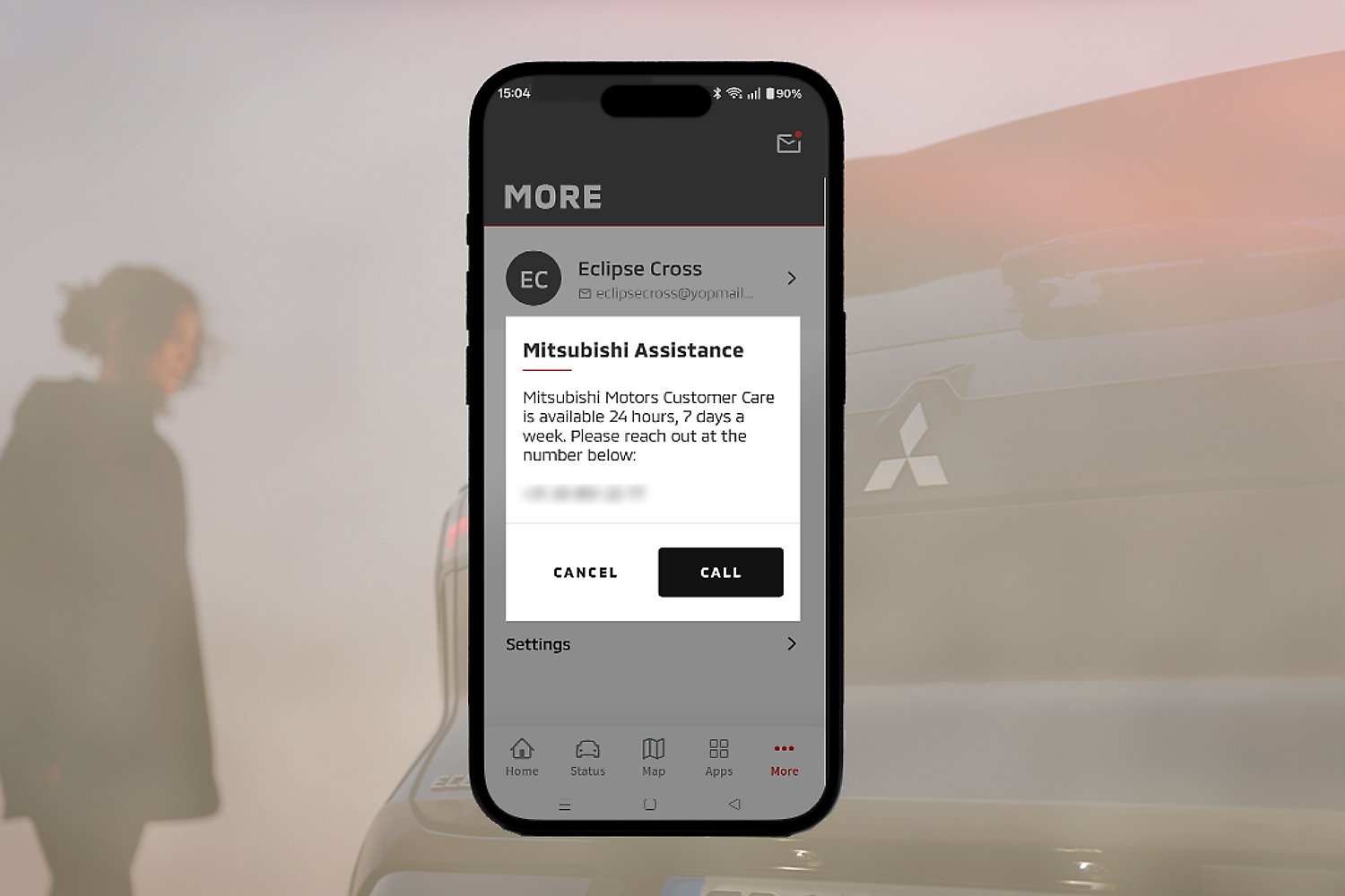 Nový Mitsubishi Eclipse Cross BEV - asistenčná služba