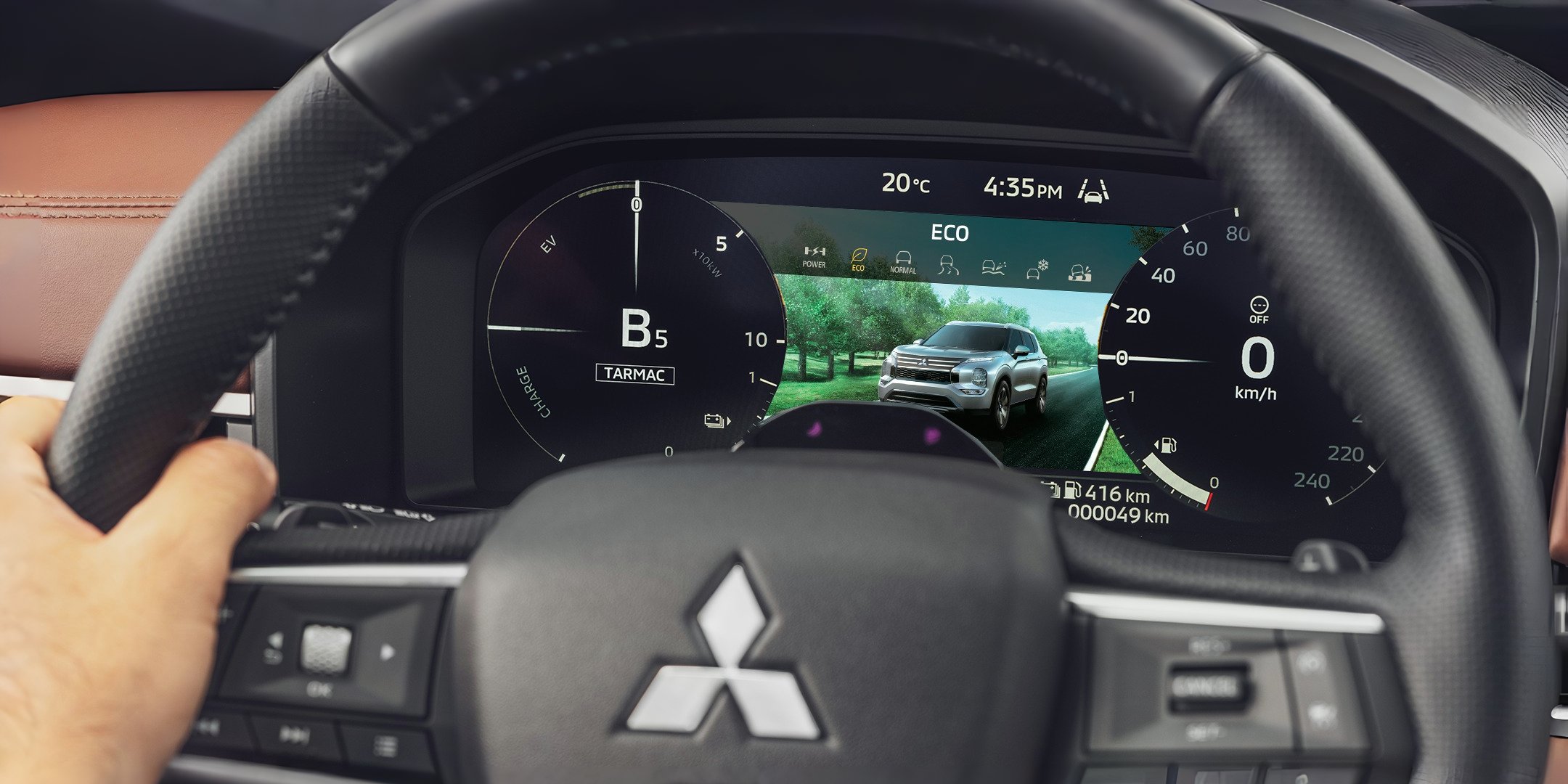 Mitsubishi Outlander PHEV 25 rokov - jazdný režim hospodárny